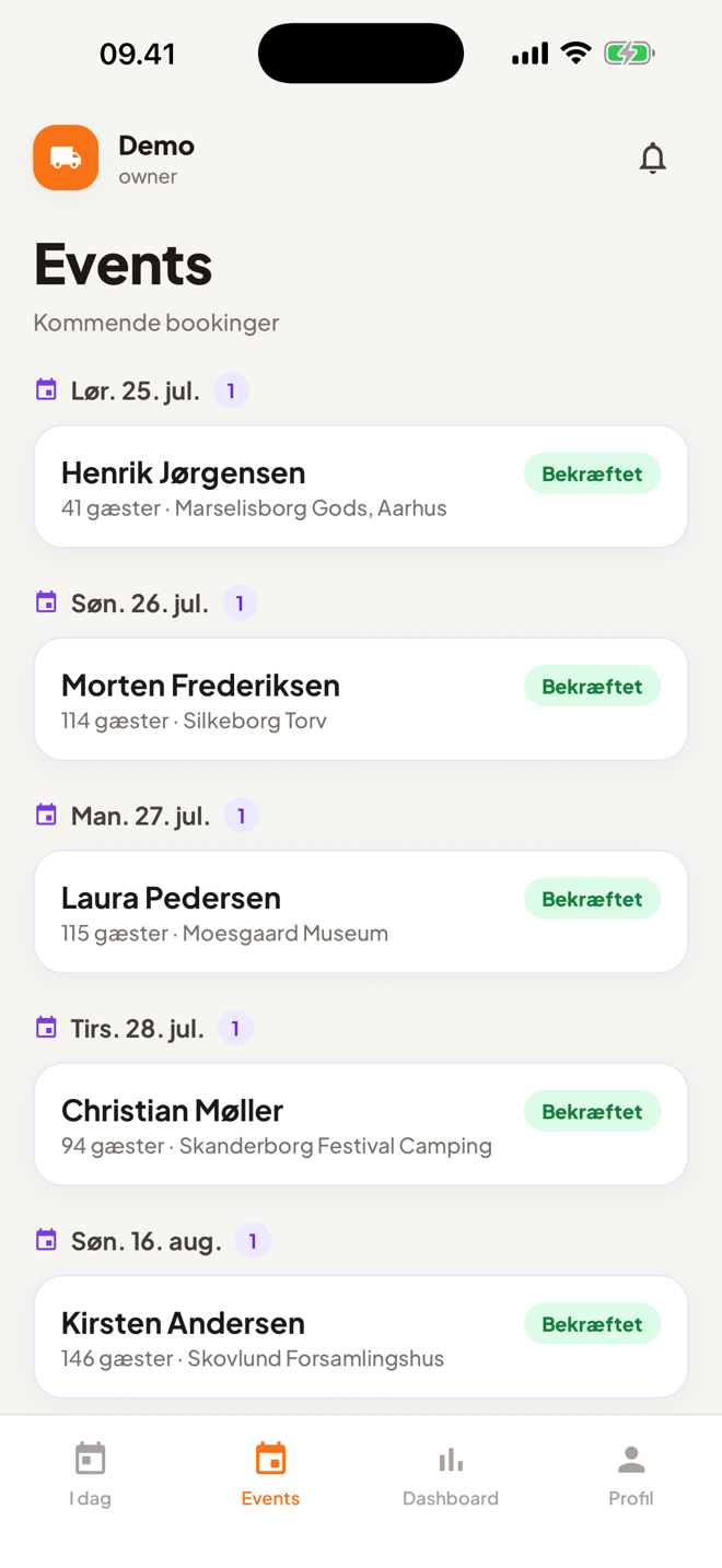 Truckly-appen: bookinger